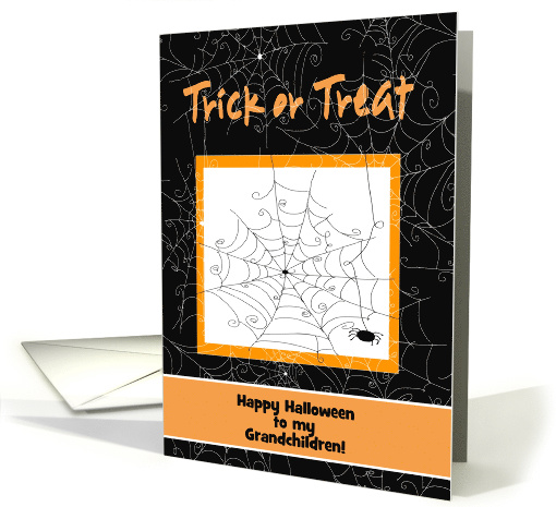 To Grandchildren, Spider & Webs, Halloween, Custom Text card (1170472)