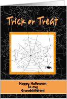 To Grandchildren, Spider & Webs, Halloween, Custom Text card
