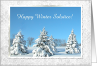 Winter Solstice, Custom Text, Winter Trees card