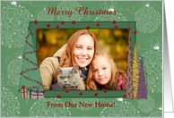Trees & Gifts on Merry Christmas Ornaments, Photo Card, New Home card