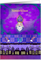 Sinterklaas on the Roof Tops, Shoes with Carrots, Dutch, Custom Text card