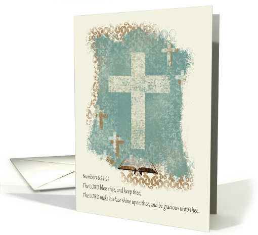 Congratulations on becoming a Bishop, Crosses with Bible, Pastels card