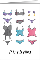 Valentine, If love is blind, Cute Lingerie card