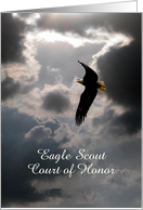 Eagle Scout Court of Honor Award, Flying in the Clouds, Custom Text card