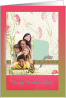 Pink Flowers for Mother’s Day Photo Card with Custom Text card