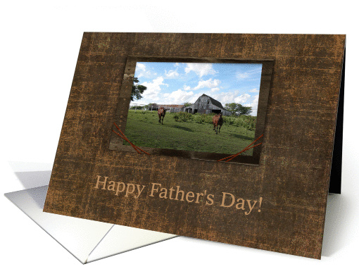 Friendly Welcome from Two Horses, Father's Day card (185326)