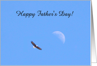 Eagle Flying to the Moon. Happy Father’s Day card