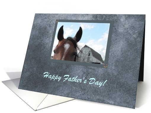 FACE to Face, Horse, Happy Father's Day, Custom Text card (186050)
