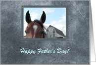 FACE to Face, Horse, Happy Father’s Day, Custom Text card