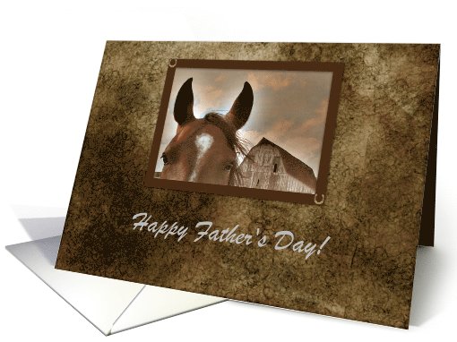 Face to Face!, Father's Day, Horse, Custom Text card (192540)