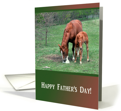 Horses, Young and Old, Father's day card (194203)