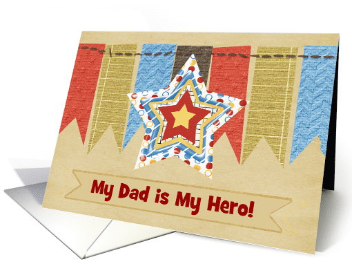 My Dad is My Hero, Father's day, Custom Text card (194957)