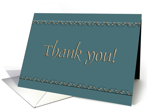 Thank you!, Green and Gold Trim Design card (218363)