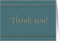 Thank you!, Green and Gold Trim Design card