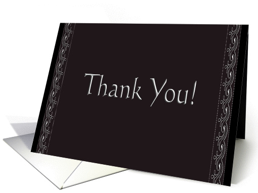 Silver and Black Design, Thank you card (225105)