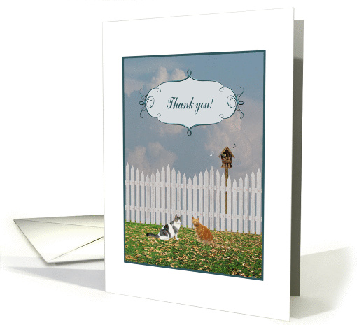 Cats Listening to a Bird Sing, Thank you card (232347)