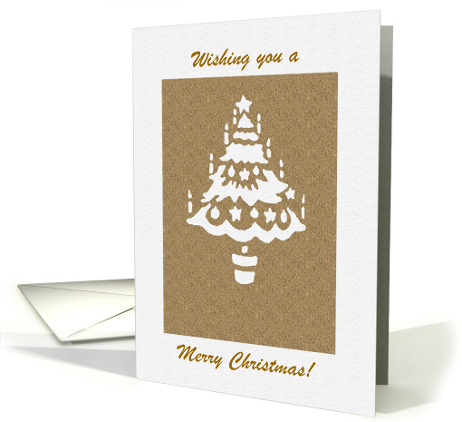 Gold Candle Tree, Merry Christmas, Custom Text card (235332)