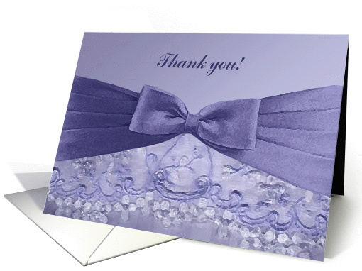 Bow on Lace in Purple Thank you to Wedding Coordinator, Planner card