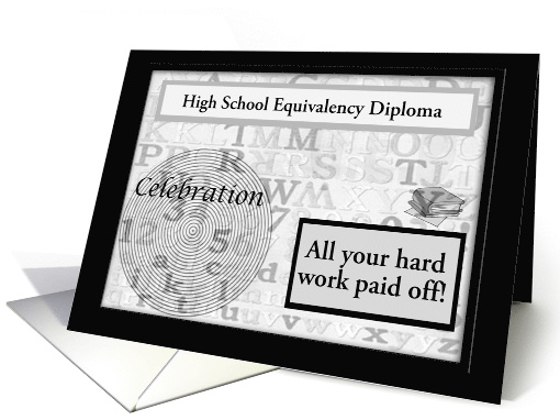 High School Equivalency Diploma Celebration, Abstract Design card