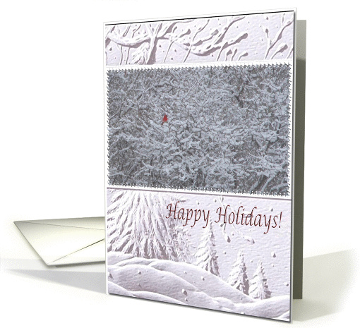 Redbird on a Winter Day/Happy Holidays card (284888)