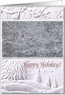 Redbird on a Winter Day/Happy Holidays card