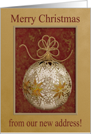 Golden Snowflake Ornament, Merry Christmas from our new address card