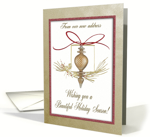 Gold Glass Ornament! New Address card (303416)