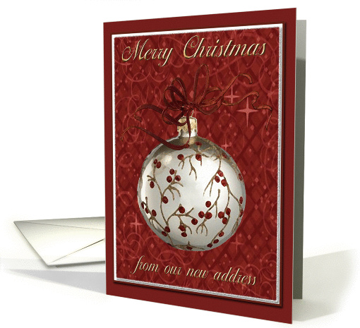 Red Berries and Stars, from our new address, Merry Christmas card