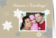 Gray and White Snowflakes Photo Card Season’s Greetings Photo Card