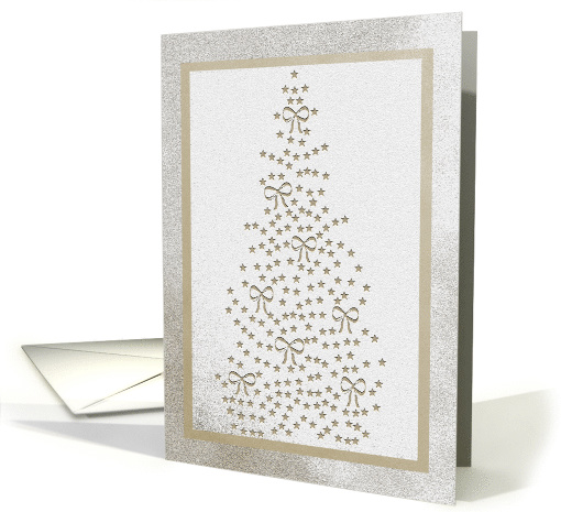 Tree of Stars and Bows in Gold, For Son & Daughter in Law card