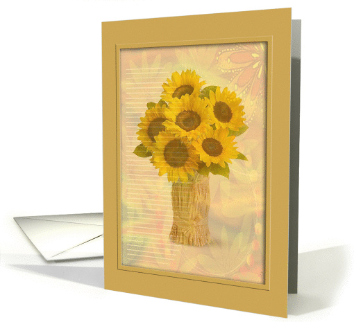 Flower Girl, Vase of Sunflowers card (319804)