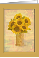 Flower Girl, Vase of Sunflowers card