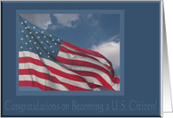 Flag in the Clouds, Congratulations on Becoming a U.S. Citizen card