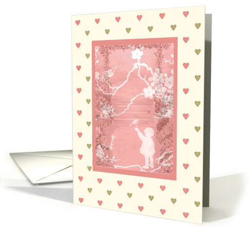 Little Girl in the Garden, Valentine for Granddaughter card (331762)
