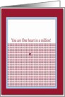 You are One heart in a million!, Valentine’s Day card