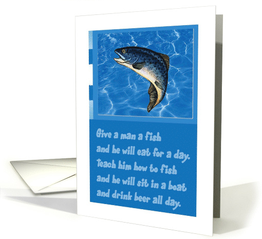 His Birthday, Fish Humor card (336731)