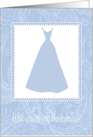 Blue Dress/Bridesmaid card