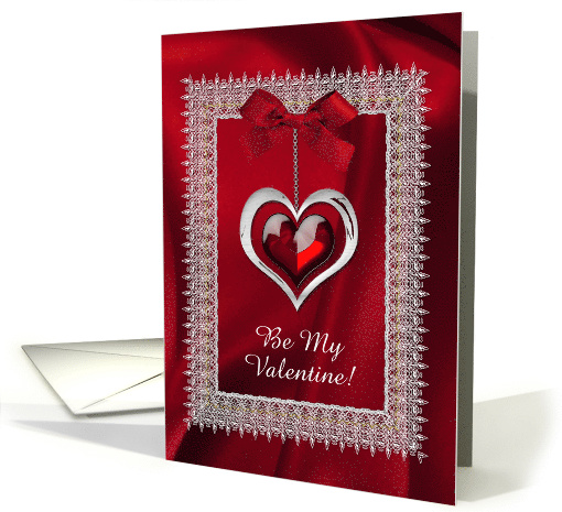 Be my Valentine!, Red & Silver Heart Jewel Look, Red Bow,... (344808)