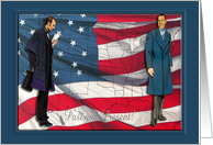 President Abraham Lincoln and President Barack Obama card