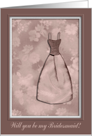Pink Dress, Bridesmaid card