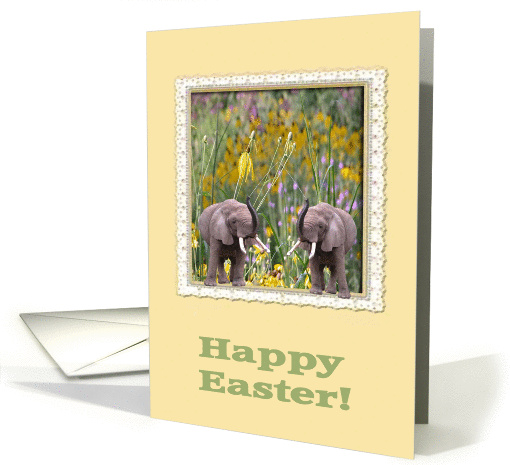 Elephants love to garden, Easter card for niece card (376290)