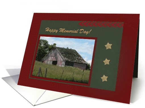 Flag Barn, Memorial Day, Custom Text card (379853)