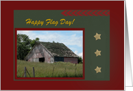 Flag Barn, Happy Flag Day, Custom Text card