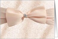 Pink Bow with Silver Hearts, Bridesmaid card