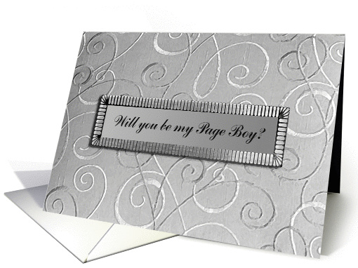 Will you be my Page Boy?, Silver Curl Design card (391315)