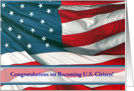 Flag, Congratulations on Becoming U.S. Citizen, Custom Text card