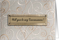 Will you be my Groomsman?, Tan Design card