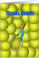 Thank you to Tennis Coach!, Tennis Rachet and Balls card