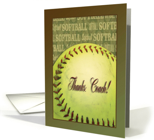 Thanks Coach!, Softball card (394265)