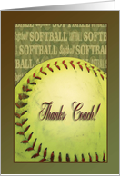 Thanks Coach!, Softball card